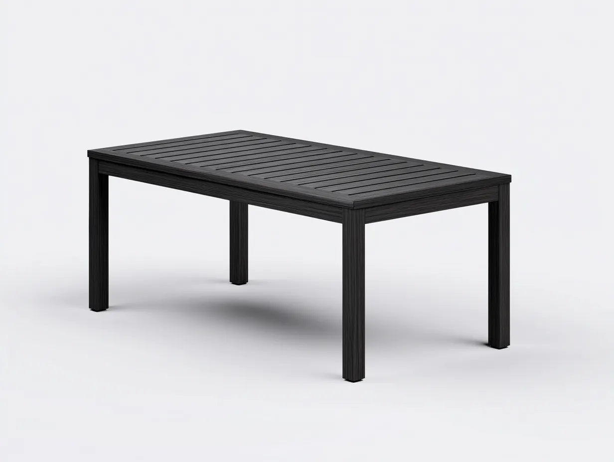 Table à manger extérieur 180×90×75 cm – noir – style contemporain pour balcon