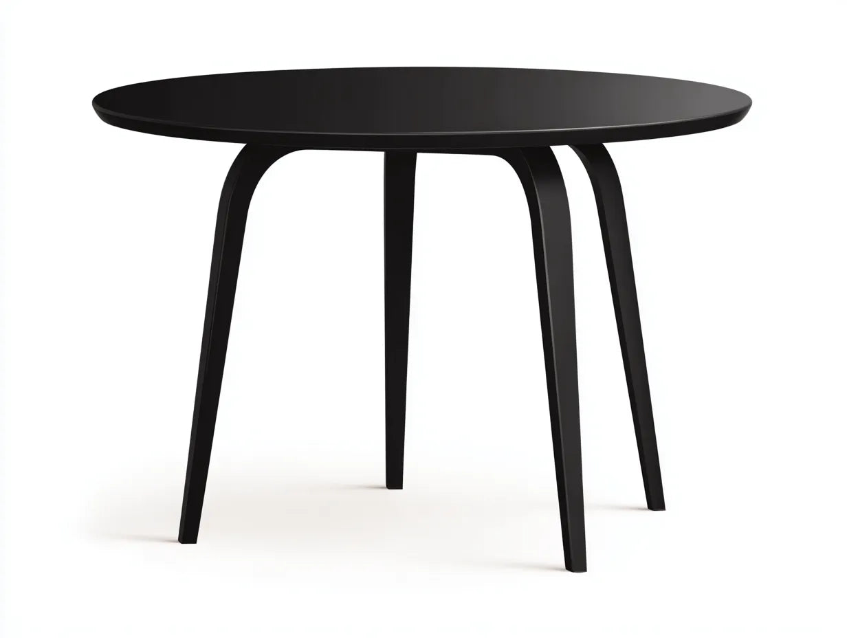 Table à manger ronde extérieure 110×110×75 cm – plastique noir – design moderne terrasse