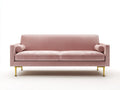 Canapé 2 places 190×86×82 cm – velours rose – design scandinave confortable pour salon