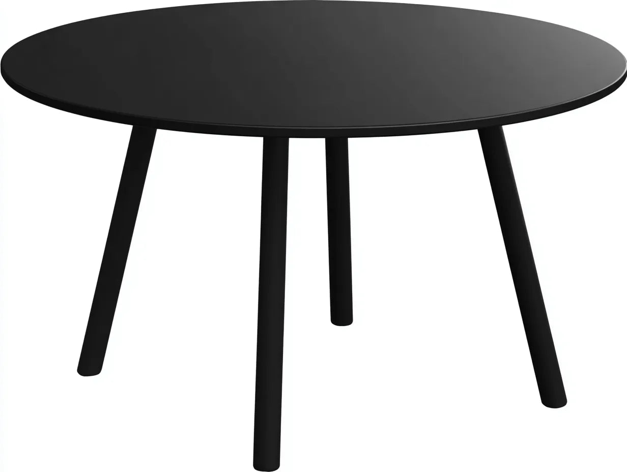 Table à manger ronde extérieur noir 120×120×75 cm – balcon style moderne avec finition résistante