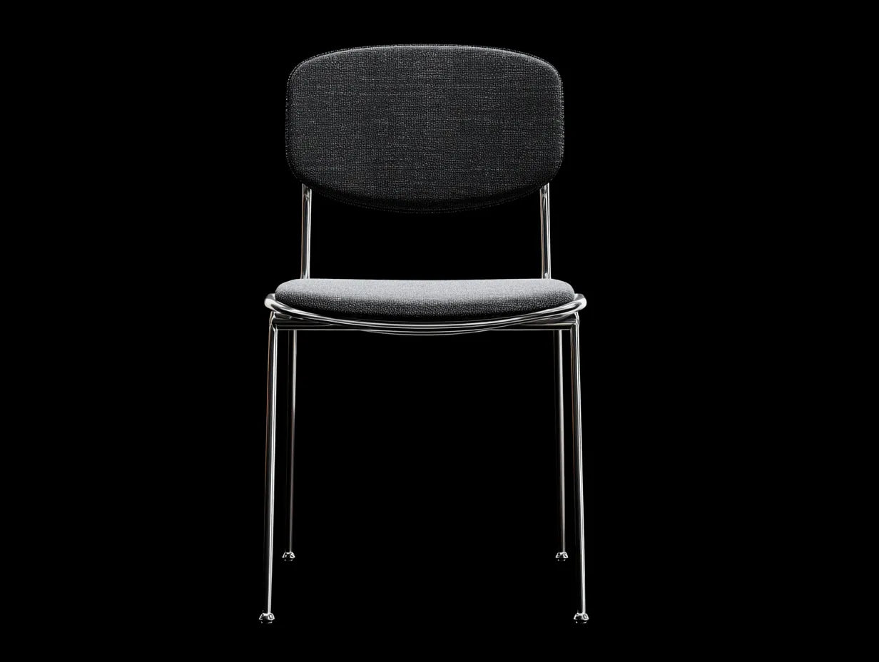 Chaise de salle à manger 54×60×86 cm – tissu blanc crème cadre métal argenté – design moderne pour salon