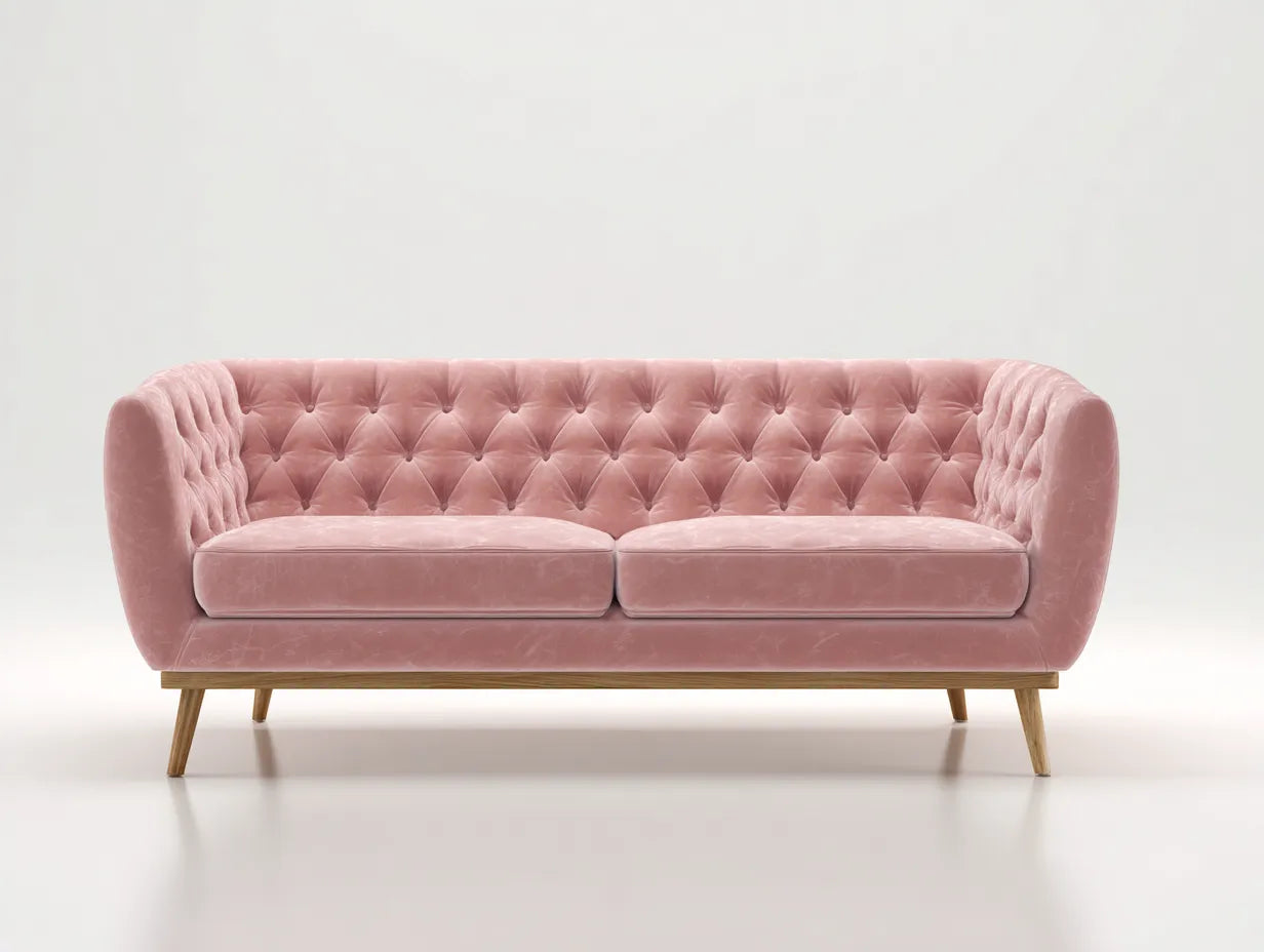 Canapé 2 places 220×90×75 cm – tissu vert – design contemporain salon