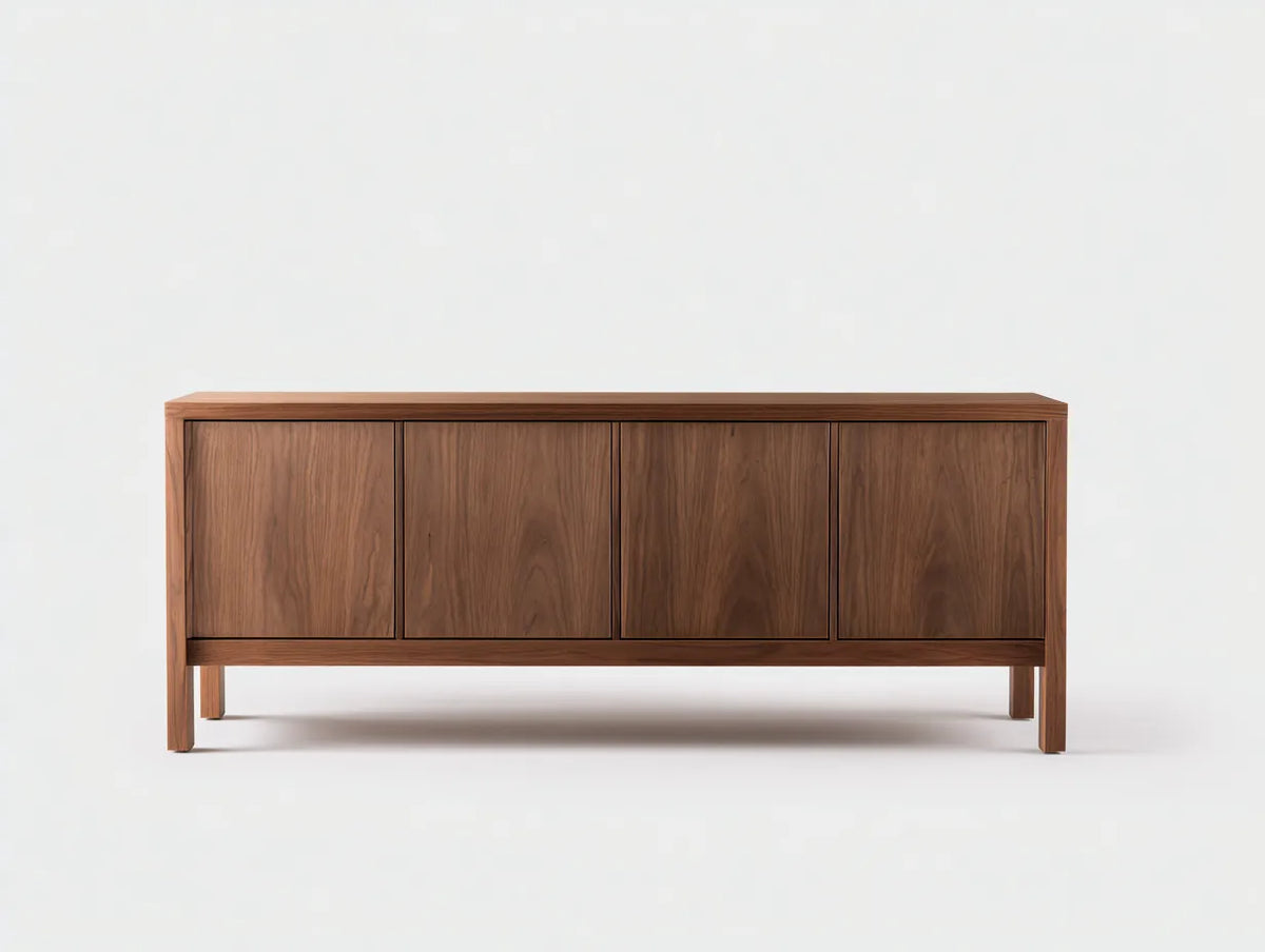Meuble TV en bois marron 175×43×78 cm – salon contemporain style minimaliste naturel