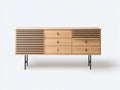 Meuble TV 180×45×65 cm – bois chêne clair – style nordique pour salon