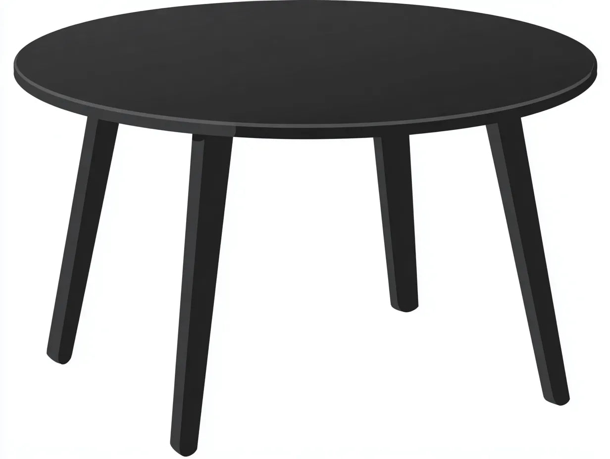 Table ronde de jardin 120×120×75 cm – plastique noir – design contemporain pour terrasse