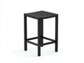Tabouret de bar extérieur noir 45×45×85 cm – balcon design contemporain avec assise en lattes