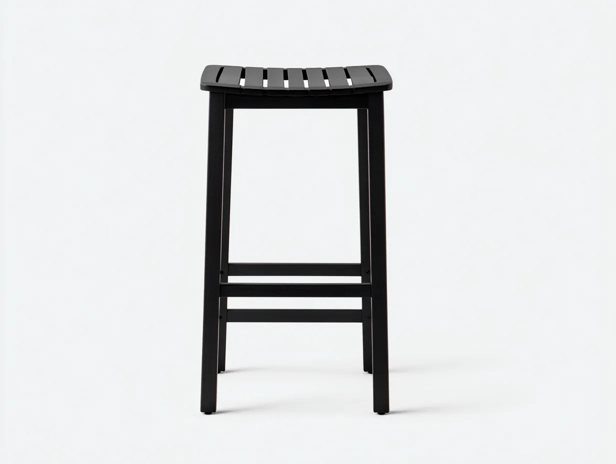 Tabouret de bar 36×36×78 cm – bois noir – style contemporain terrasse