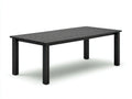 Table à manger extérieur noir 220×100×75 cm – balcon design contemporain avec plateau rainuré
