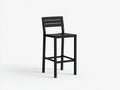 Tabouret de bar en métal 38×38×66 cm - noir - balcon terrasse design sobre