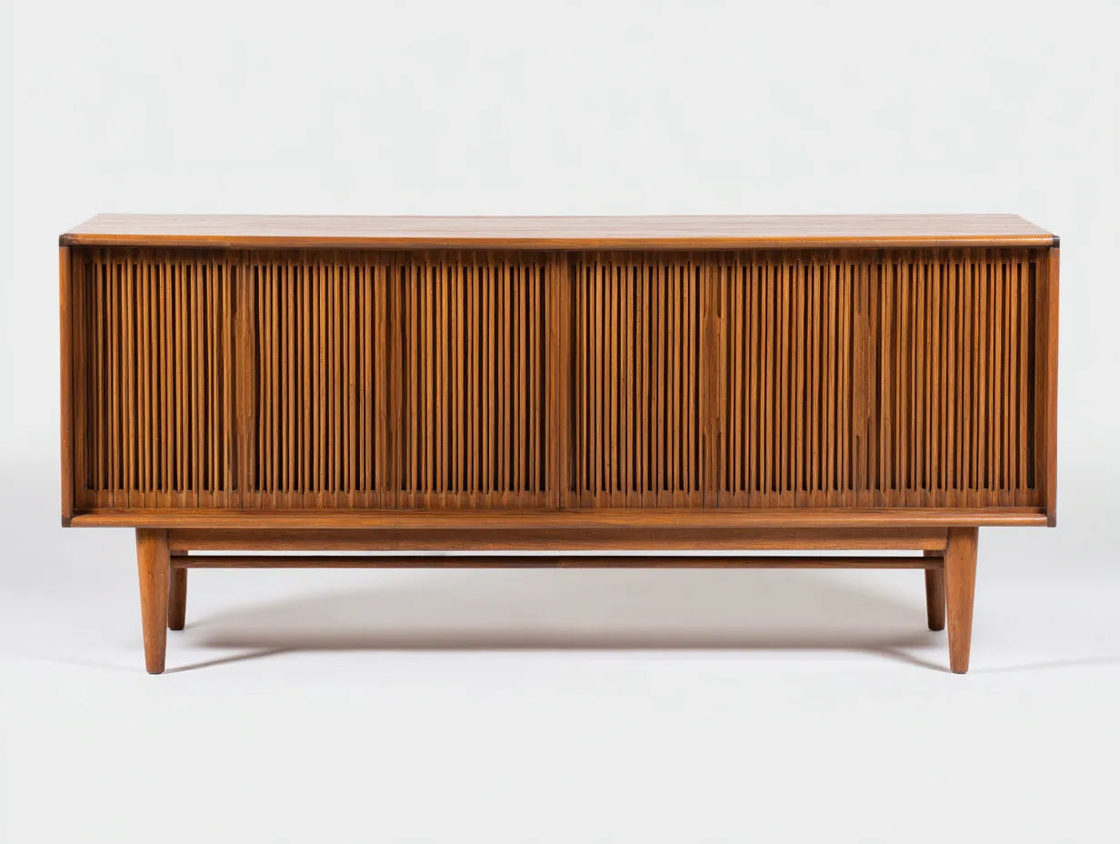 Meuble TV 200×42×60 cm – bois marron – design rétro salon