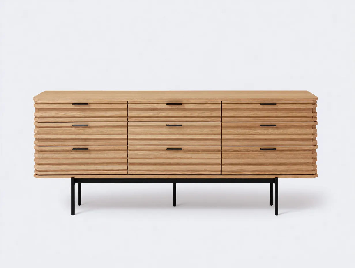 Meuble TV en bois clair 180×42×78 cm – salon style scandinave avec design épuré