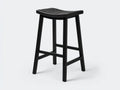 Tabouret de bar extérieur noir 45×45×75 cm – balcon style moderne avec assise rainurée