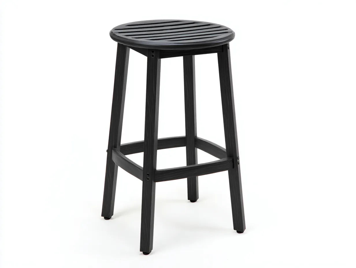 Tabouret de bar 38×38×76 cm – bois noir – style moderne terrasse