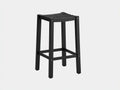 Tabouret de bar extérieur noir 48×48×90 cm – balcon style naturel avec assise en lattes