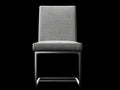 Chaise de salle à manger en tissu gris 52×58×82 cm – salon style contemporain avec structure métal