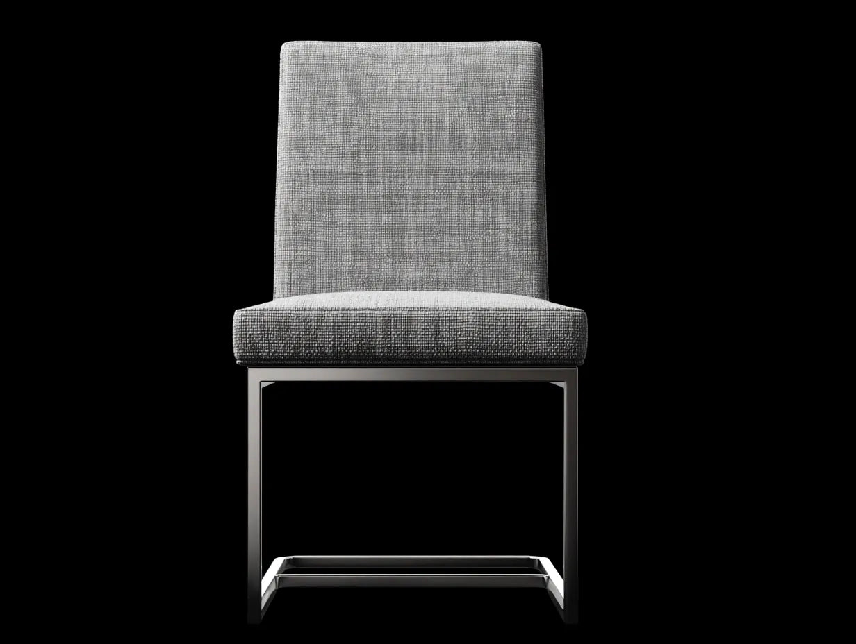 Chaise de salle à manger en tissu gris 52×58×82 cm – salon style contemporain avec structure métal