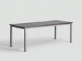 Table à manger extérieur gris 200×90×75 cm – balcon style moderne avec plateau effet bois